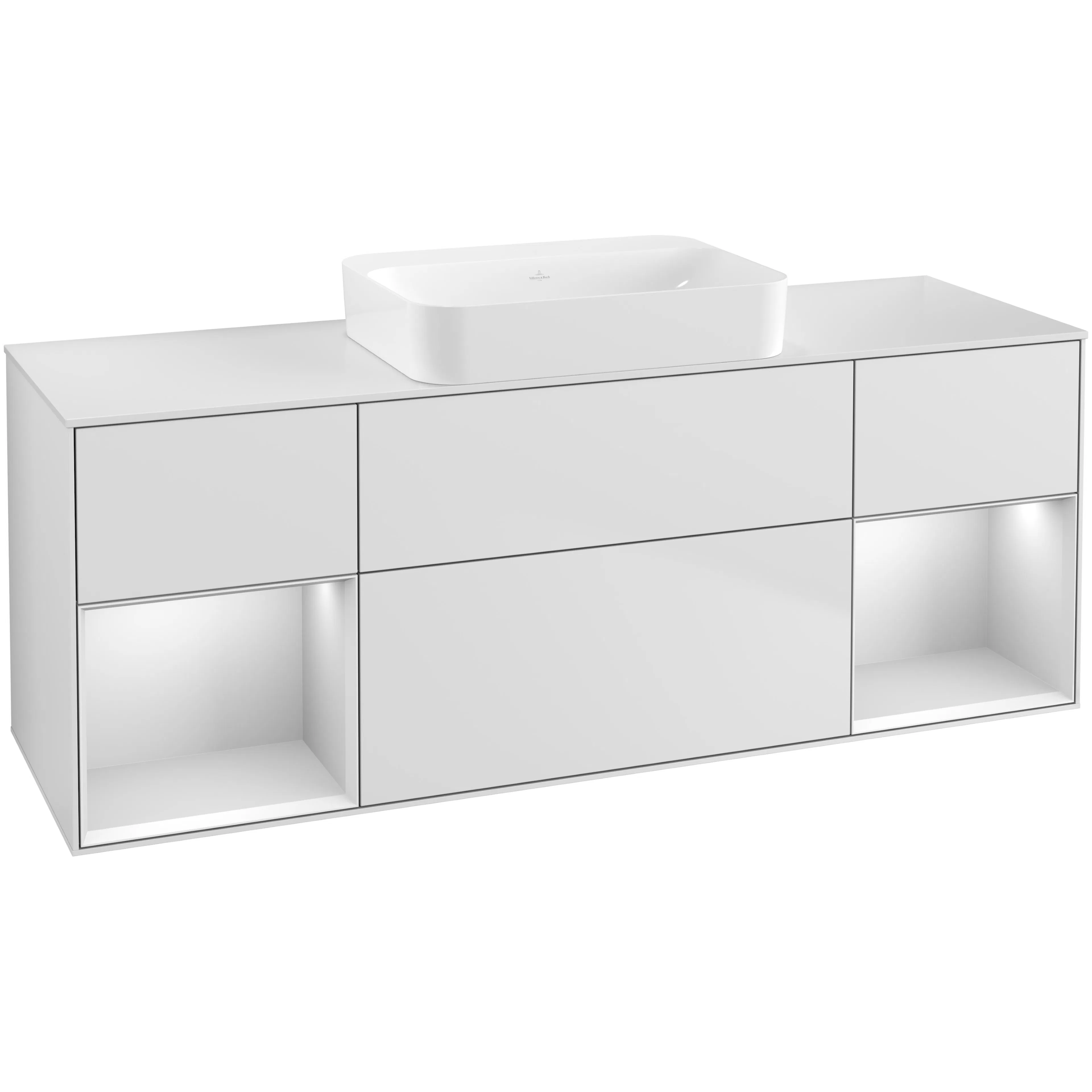 Tvättställsskåp Villeroy & Boch Finion med Två Hyllor och Bänkskiva för Fristående Tvättställ