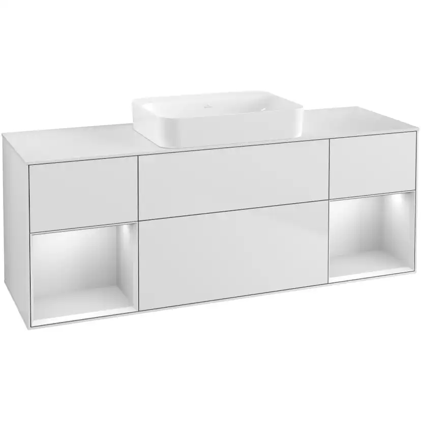 Tvättställsskåp Villeroy & Boch Finion med Två Hyllor och Bänkskiva för Fristående Tvättställ
