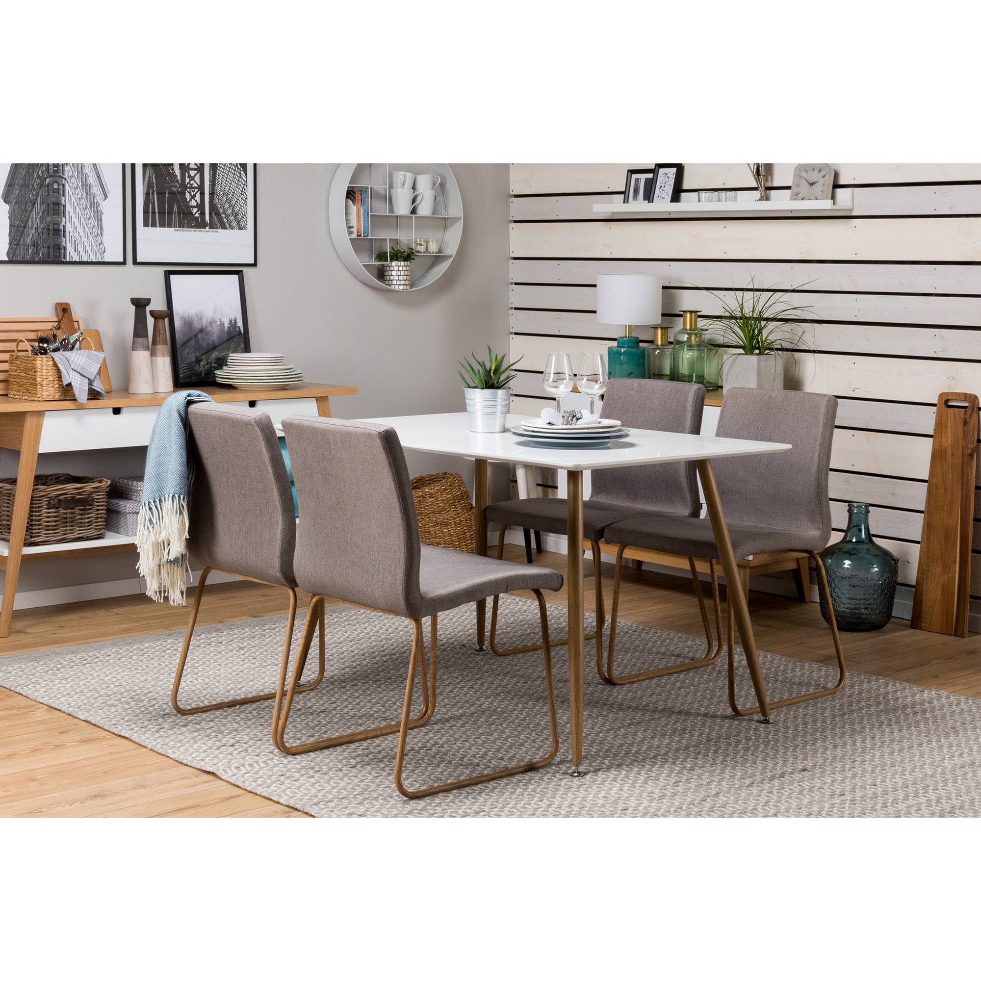 Matgrupp Basic Home Pontus Rektangulärt Matbord 120 cm med 4 Trude Matstol