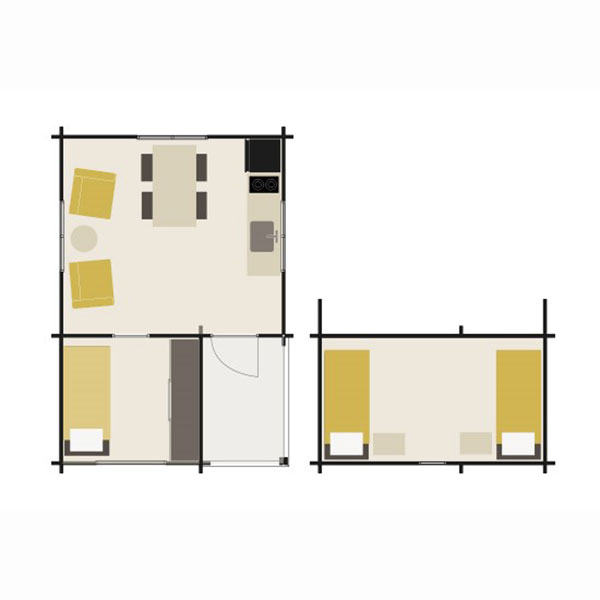 Attefallshus Baseco Månäs stuga med loft 25 m2