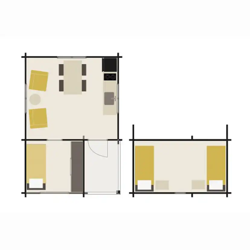 Attefallshus Baseco Månäs stuga med loft 25 m2
