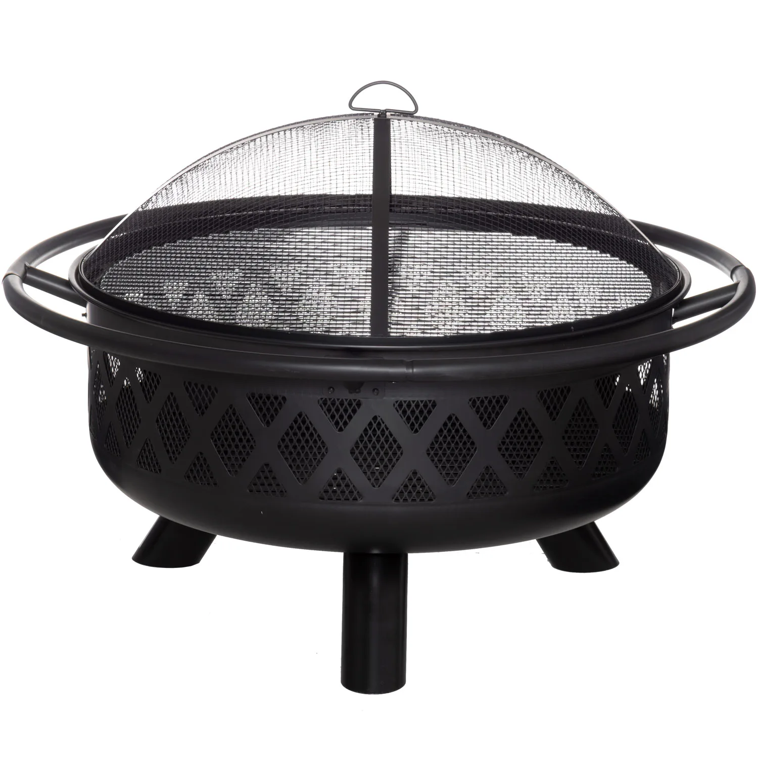 Eldstad Mustang Livingston Utomhus Eldfat 74cm med Gnistskydd och Grillgaller