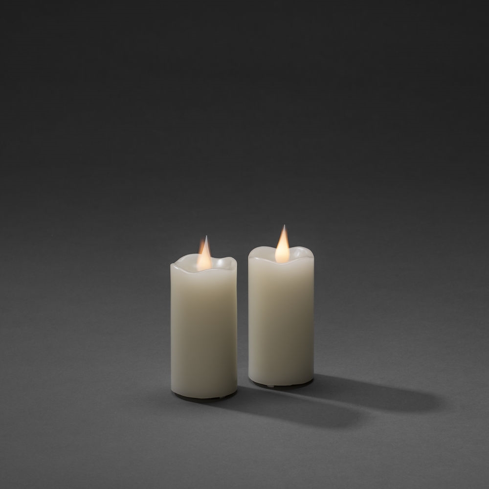 Vaxljus Gnosjö Konstsmide 5x10cm LED Batteriljus Vit 2st