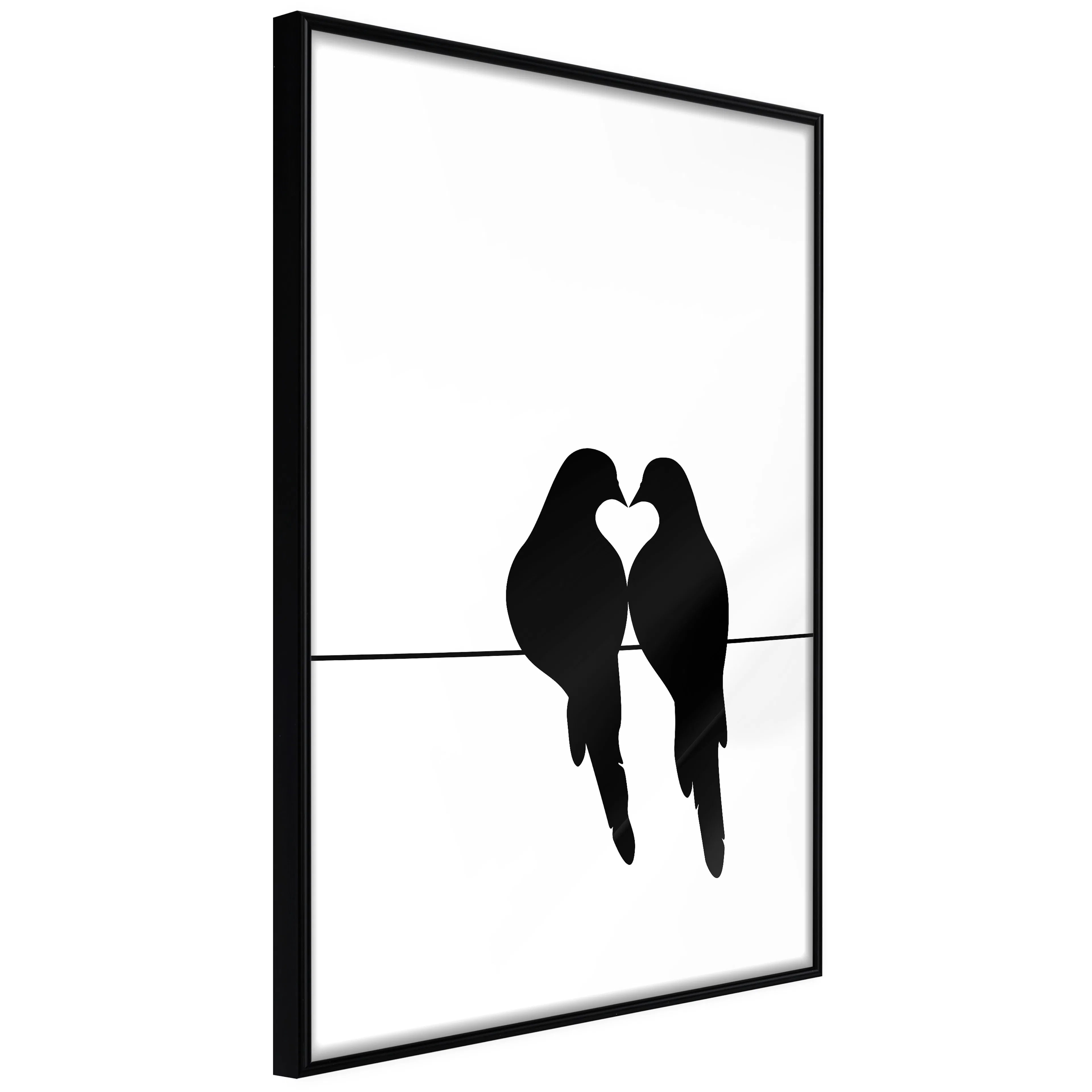 Affisch - Bird Love [Poster] 30x45 Svart ram, 30x45 cm