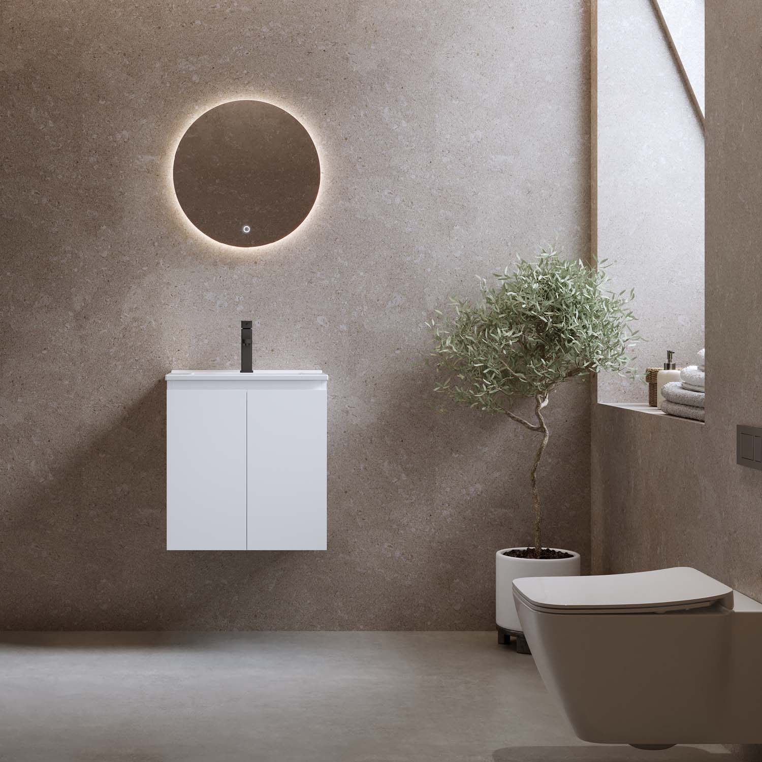 Tvättställsskåp Bathlife Smila med Tvättställ