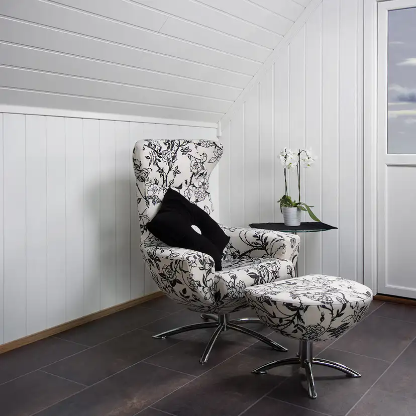 Väggpanel Huntonit Vit Penselmålad