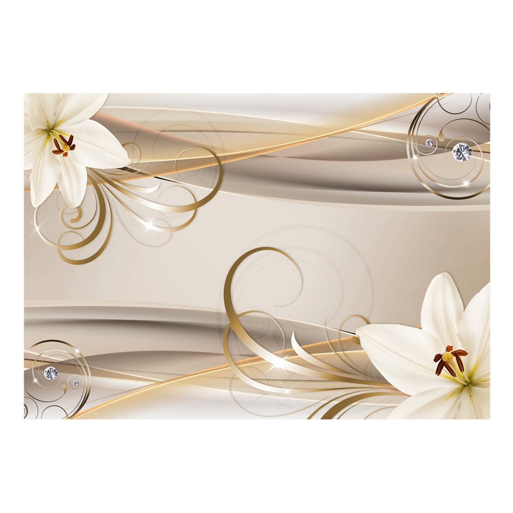 Fototapet Arkiio Självhäftande Lilies And The Gold Spirals