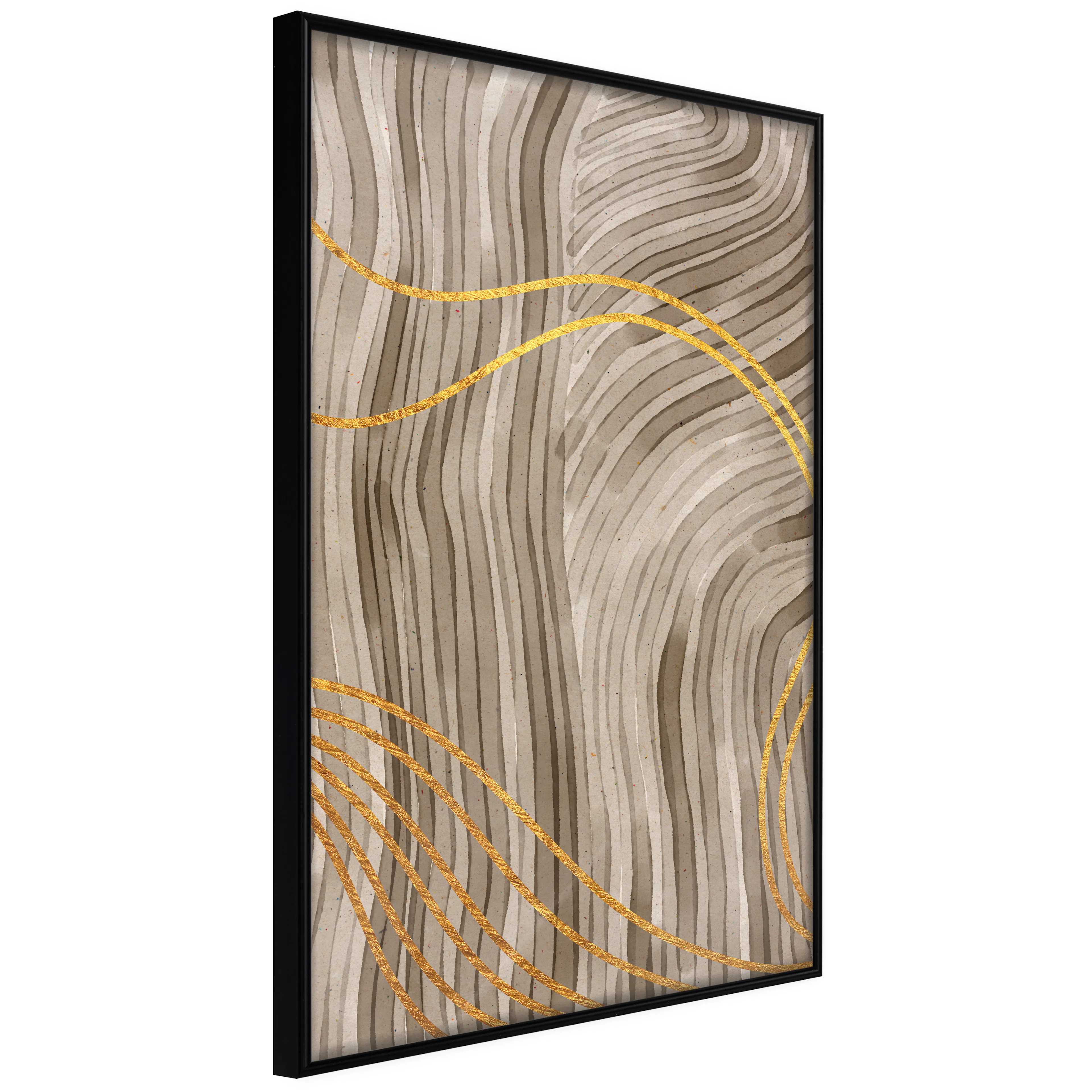 Affisch - Golden Waves [Poster] 20x30 Svart ram, 20x30 cm