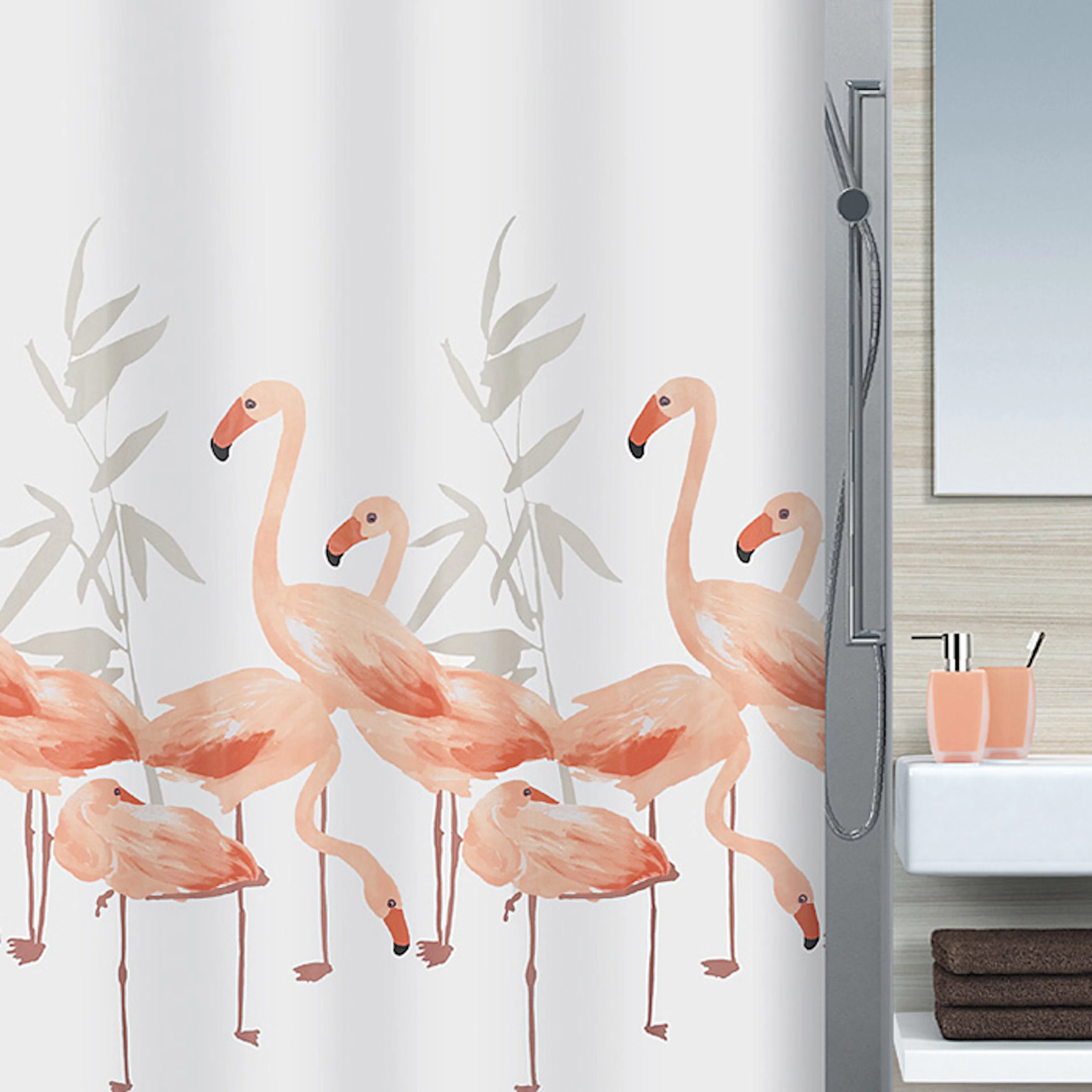 Duschdraperi Spirella Flamingo