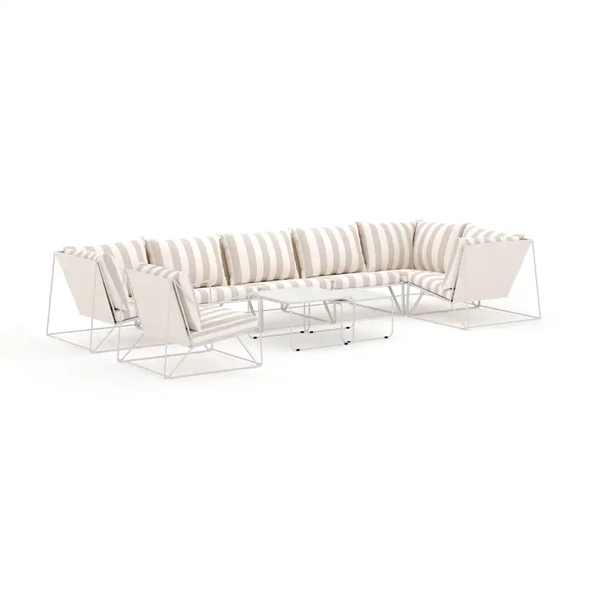 Loungesoffa Comfort Garden Usteryd utomhus hörnsoffa Schäslong 7-sits vändbar med fåtölj