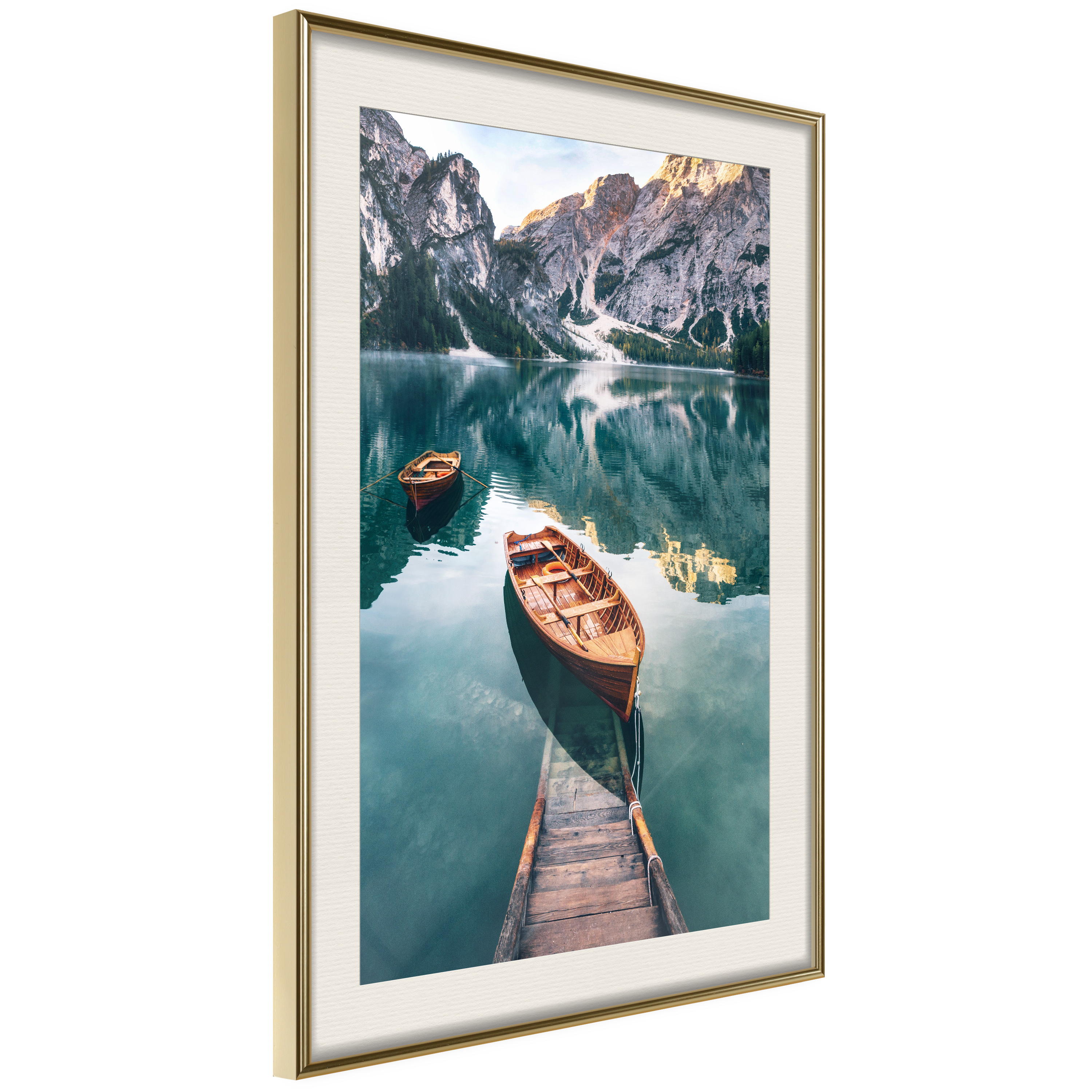 Poster Artgeist Affisch Boats In Dolomites