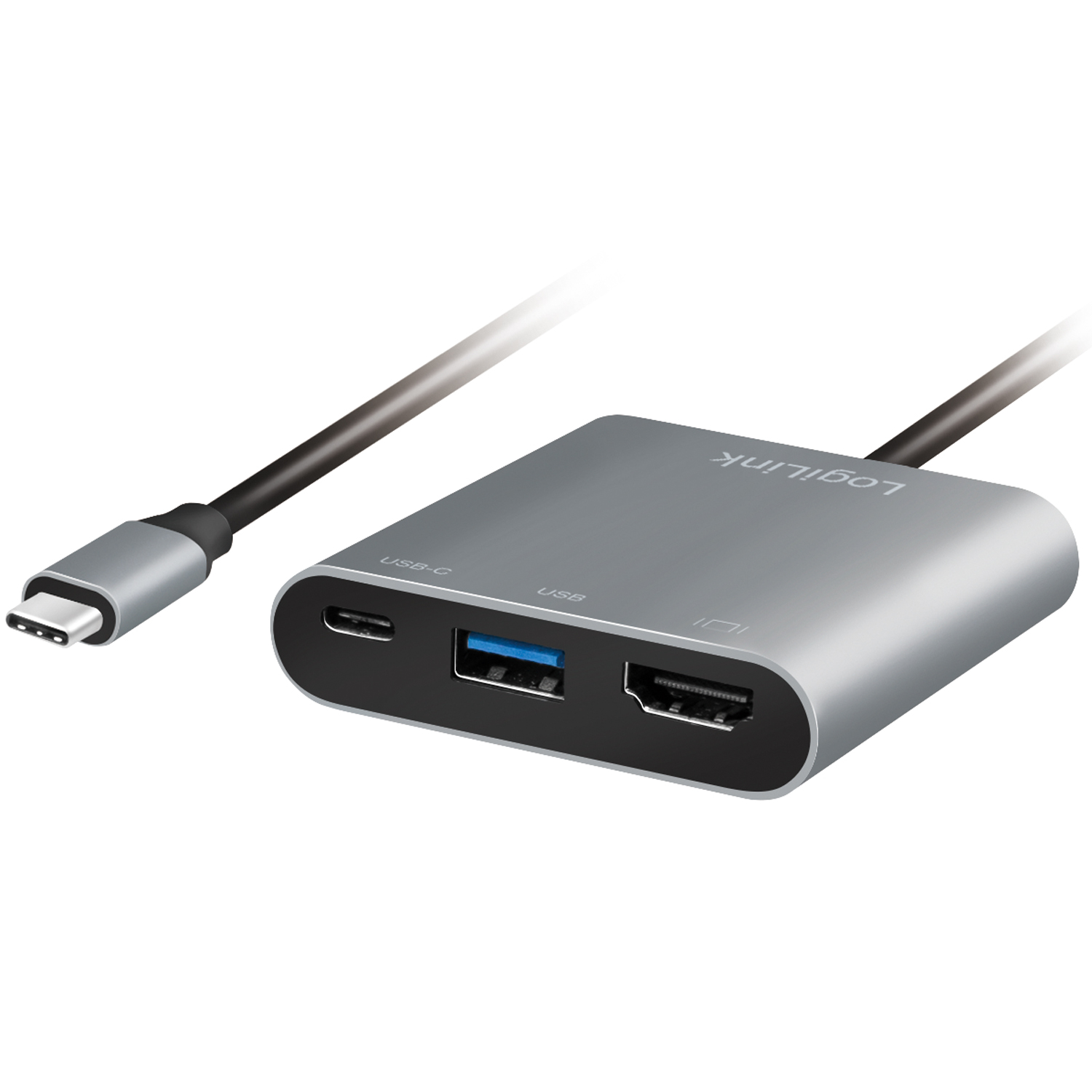 USB-C till HDMI/USB-A/USB-C PD LogiLink 4K/60Hz