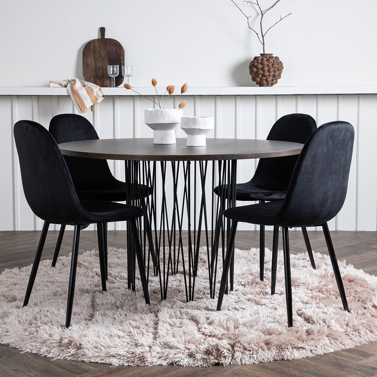 Matgrupp Venture Home Stone med 4 Polar Stolar Sammet
