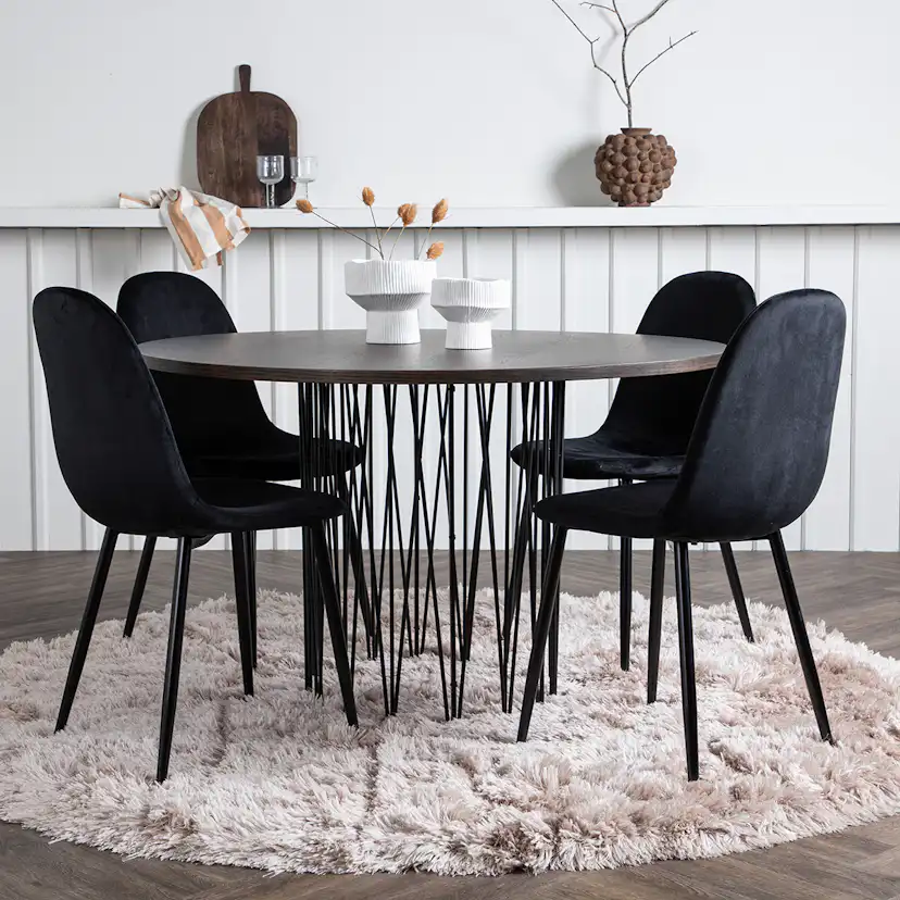 Matgrupp Venture Home Stone med 4 Polar Stolar Sammet