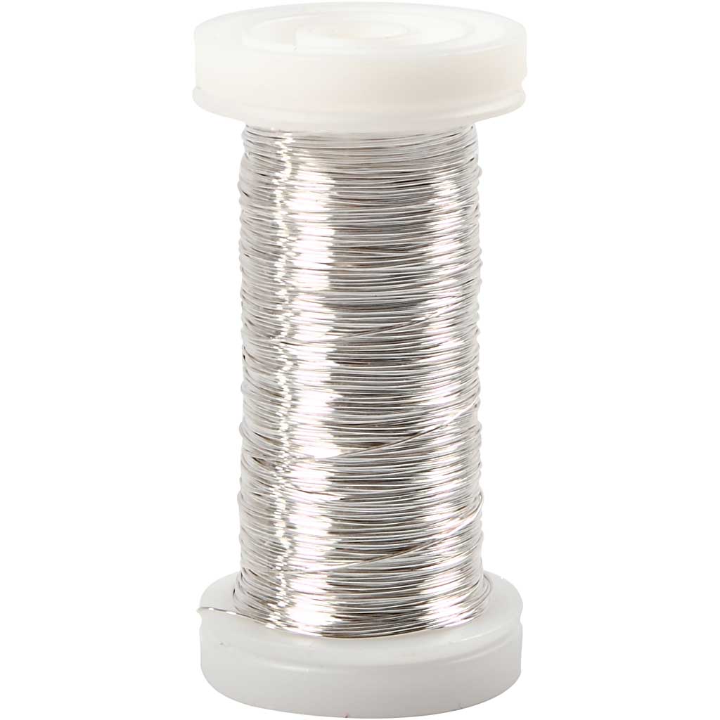 Metalltråd Creativ Company Försilvrad Tjocklek 0,3 mm 100 m/1 Rl