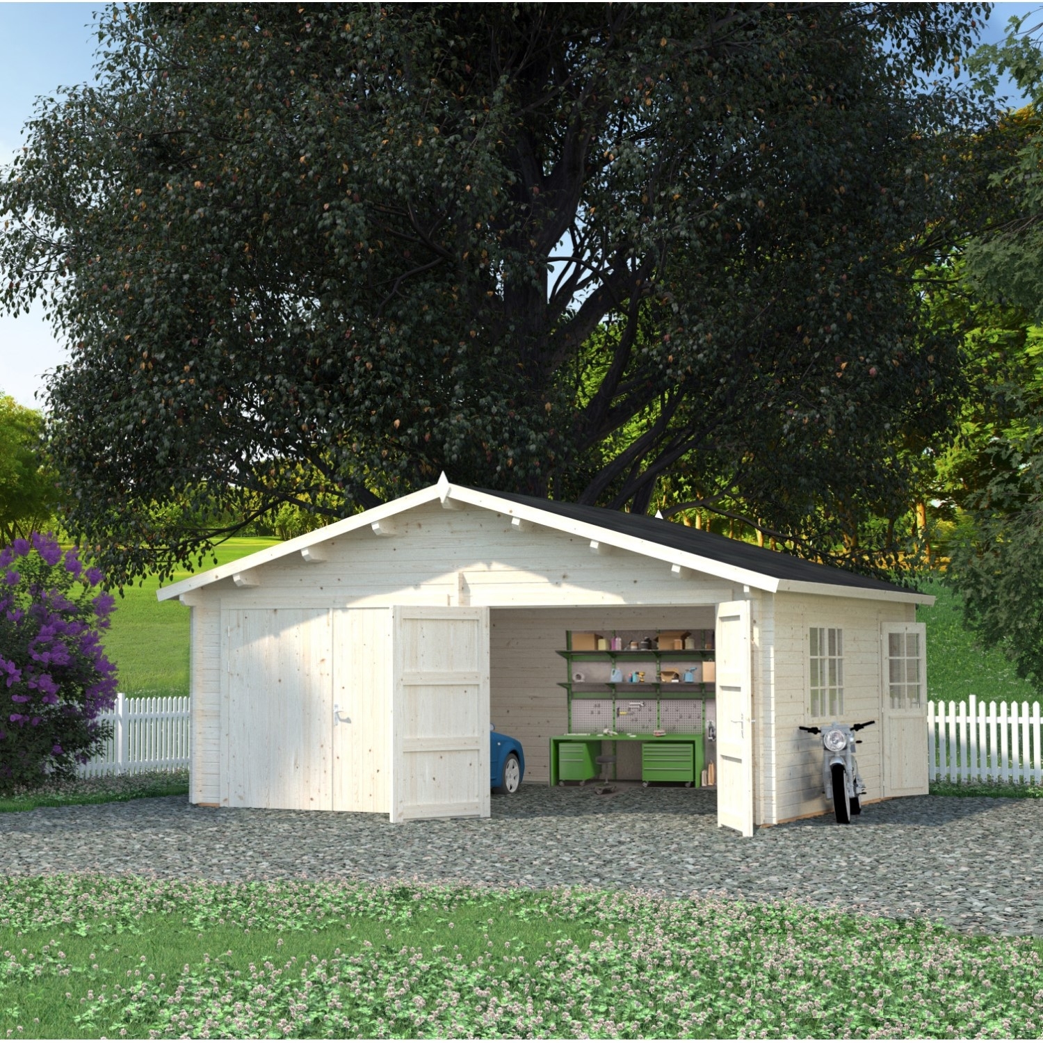 Garage Palmako Roger 28,4 m2 med Slagport