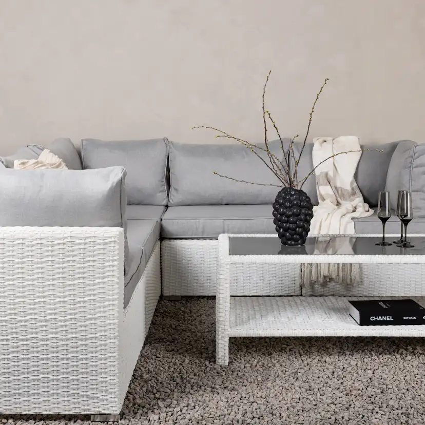 Amazon Modulsoffa 3+2+1 - Vit / grå dyna Vit