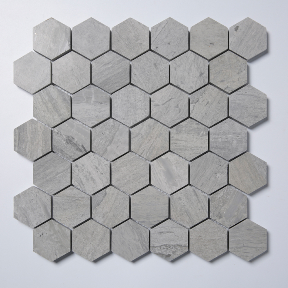 Natursten ArtStone Norway Blue Hexagon Polerad 5x5 cm