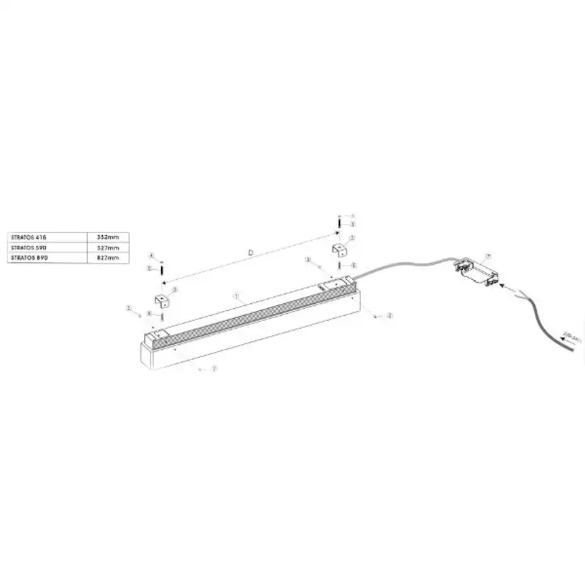 LED-armatur Beslag Design Stratos