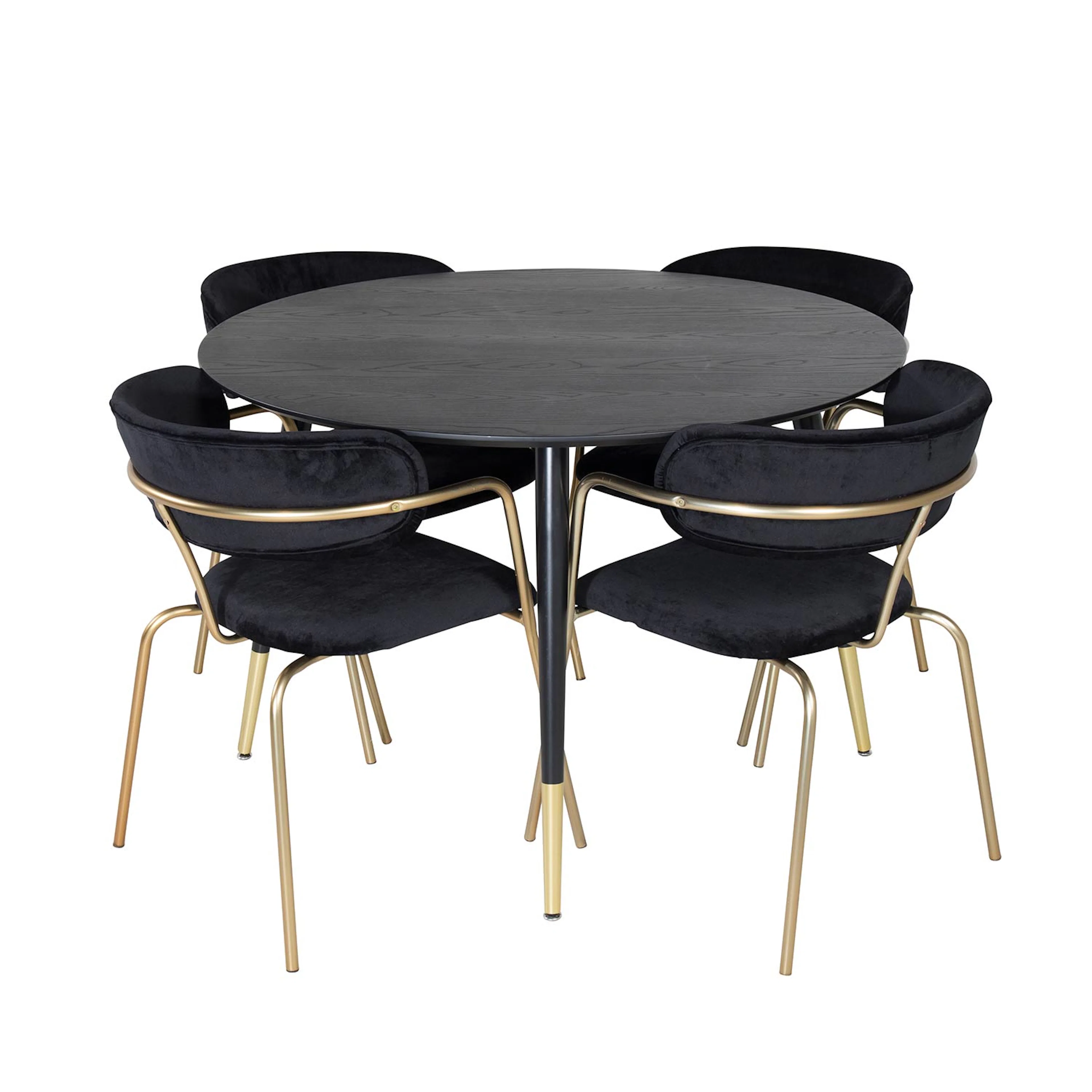 Matgrupp Venture Home Dipp Ø115 cm med 4 Arrow Stolar