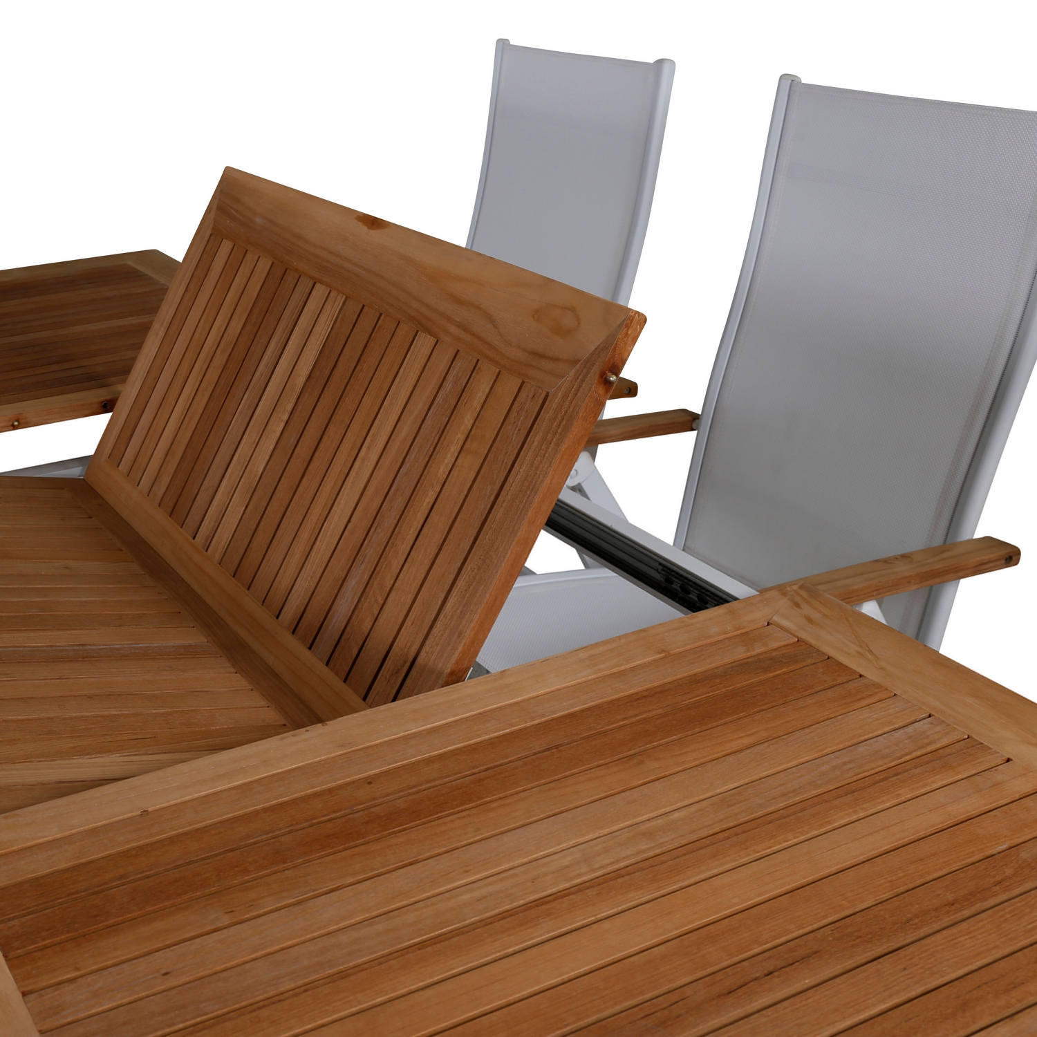 Panama - Table - 160/240*90 - Vit Alu/Teak Vit/Teak