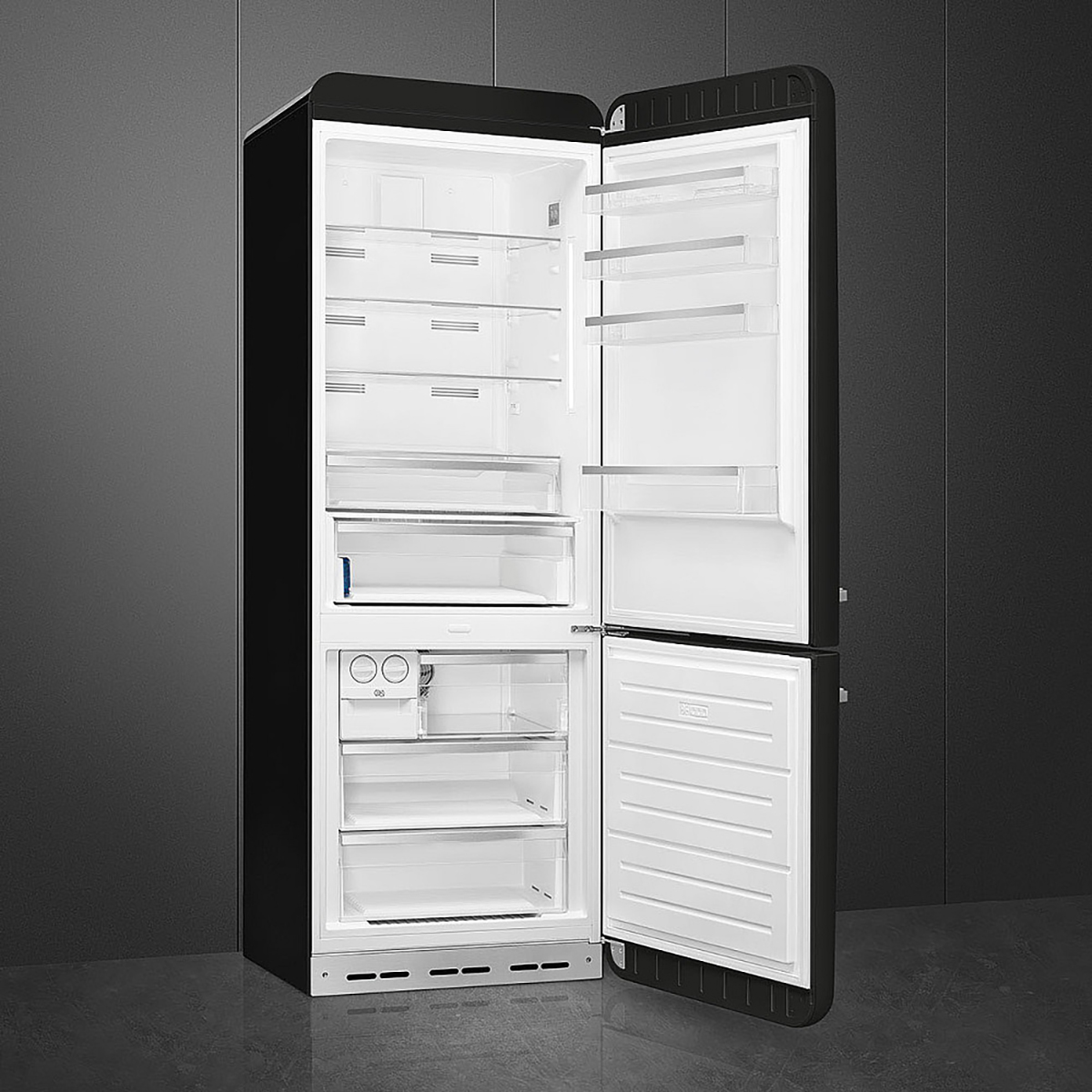 Fristående Kyl/Frys Smeg FAB38RBL6 Retro Svart Högerhängd med No Frost
