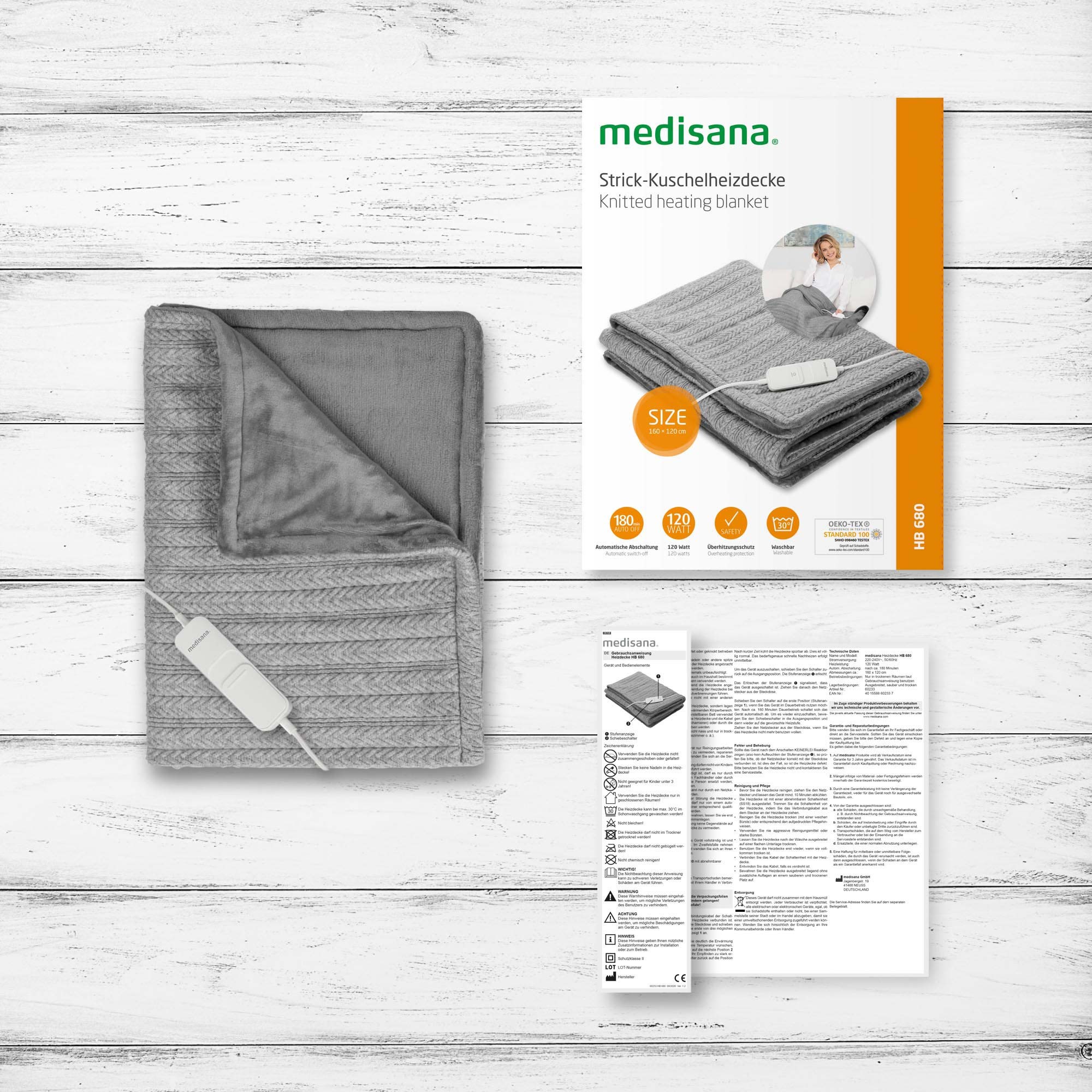 Stickad Värmefilt HB680 160x120cm