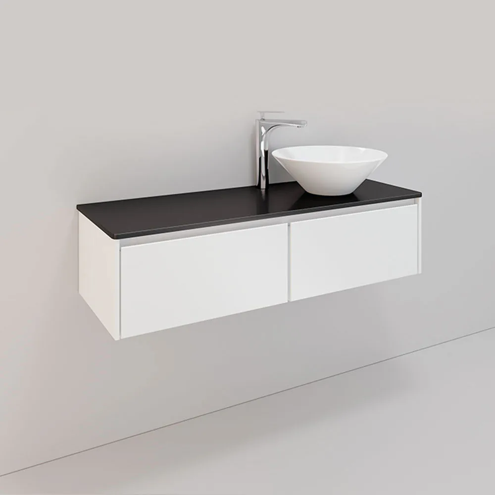 Tvättställsskåp Noro Lifestyle Concept 1200H Vit, 2 lådor, L BxH: 120x34,5 cm, 2 lådor, Tvättställ till höger
