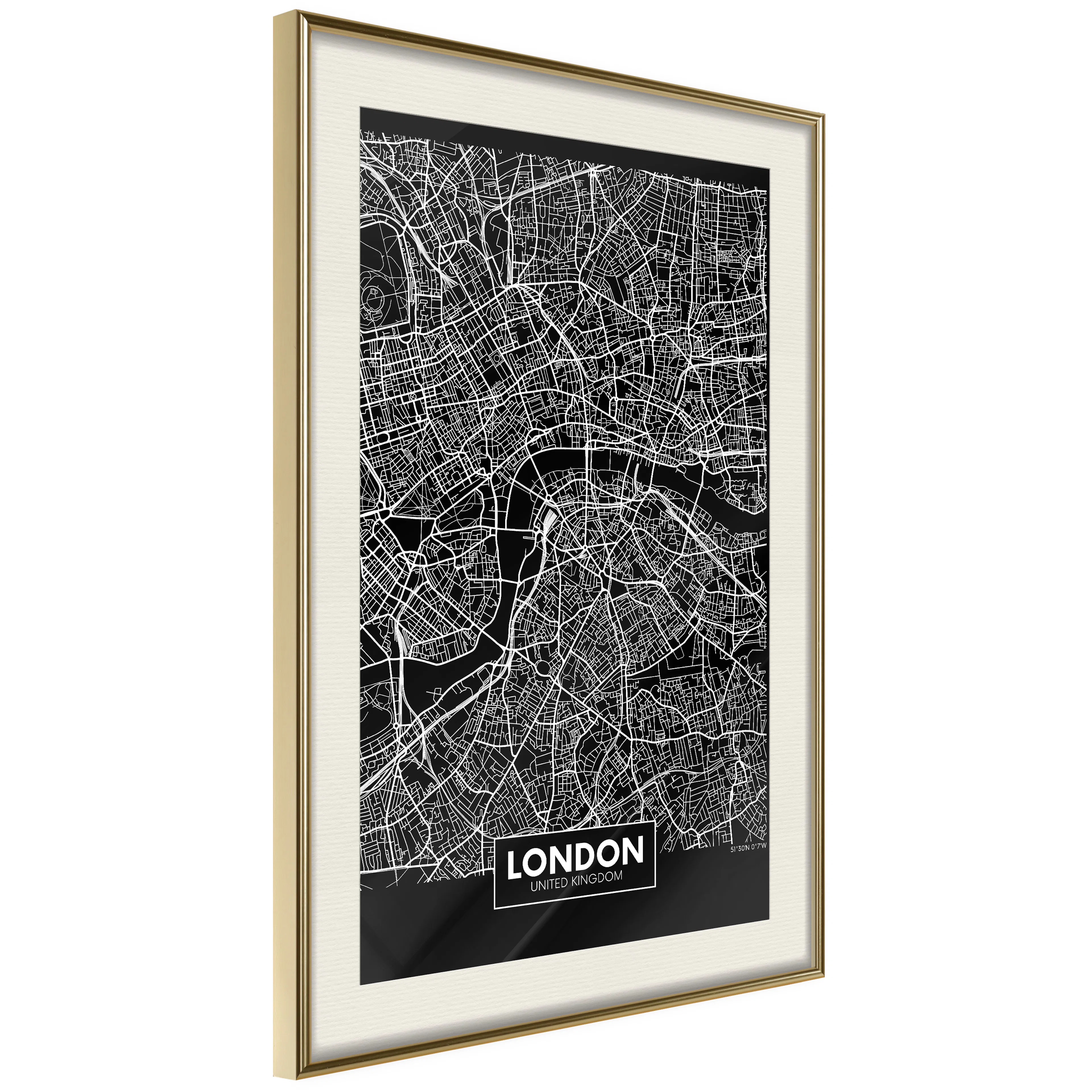 Poster Artgeist Affisch Dark Map of London