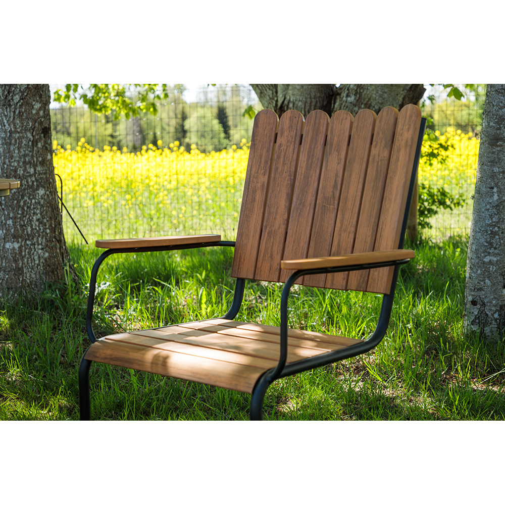 Holmsund Diningset Steel - Black / Nature Natur/Svart