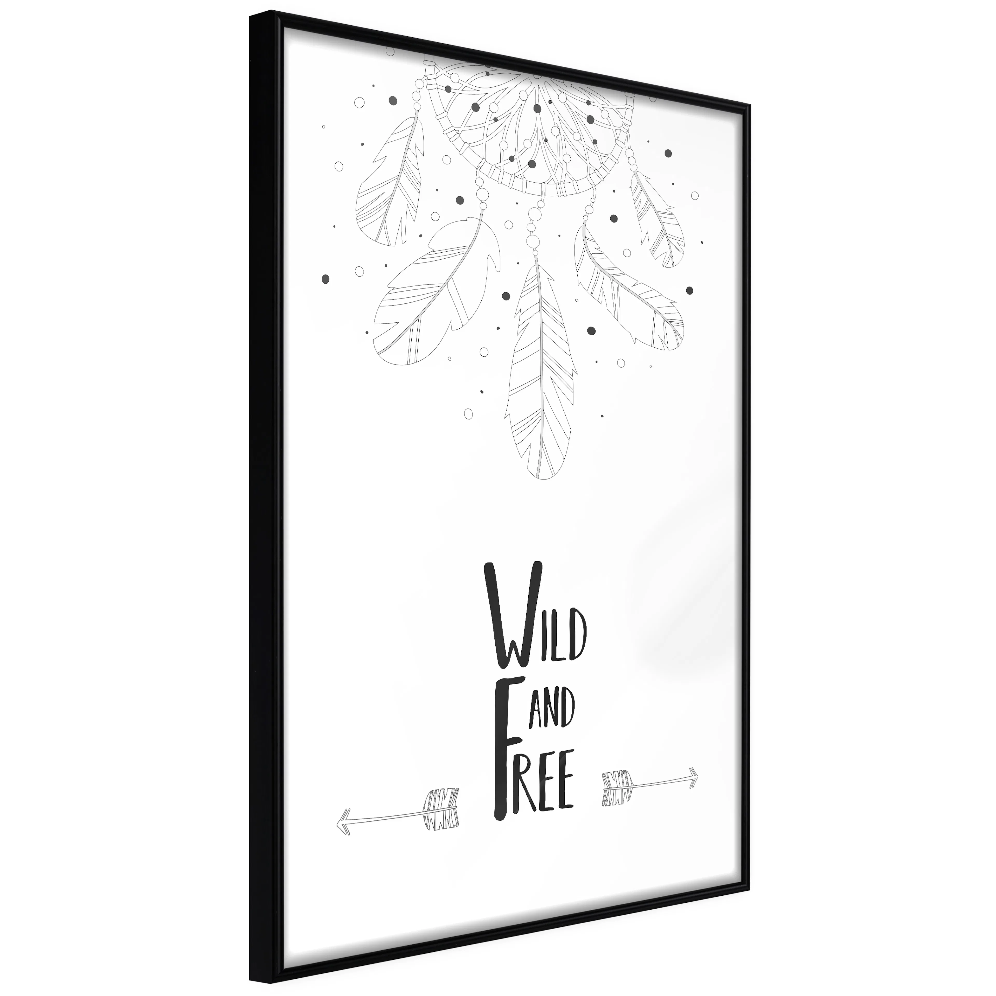 Affisch - Wild and Free [Poster] 20x30 Svart ram, 20x30 cm