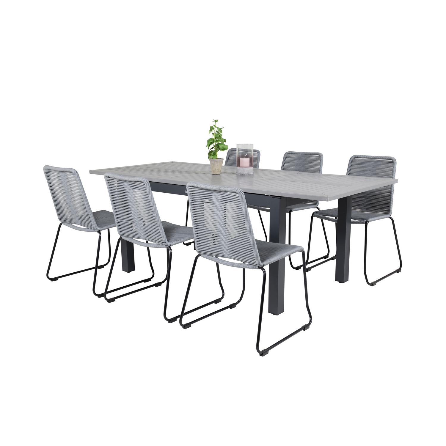 Matgrupp Venture Home Aleyna 160/240 med 6 Leon Matstolar