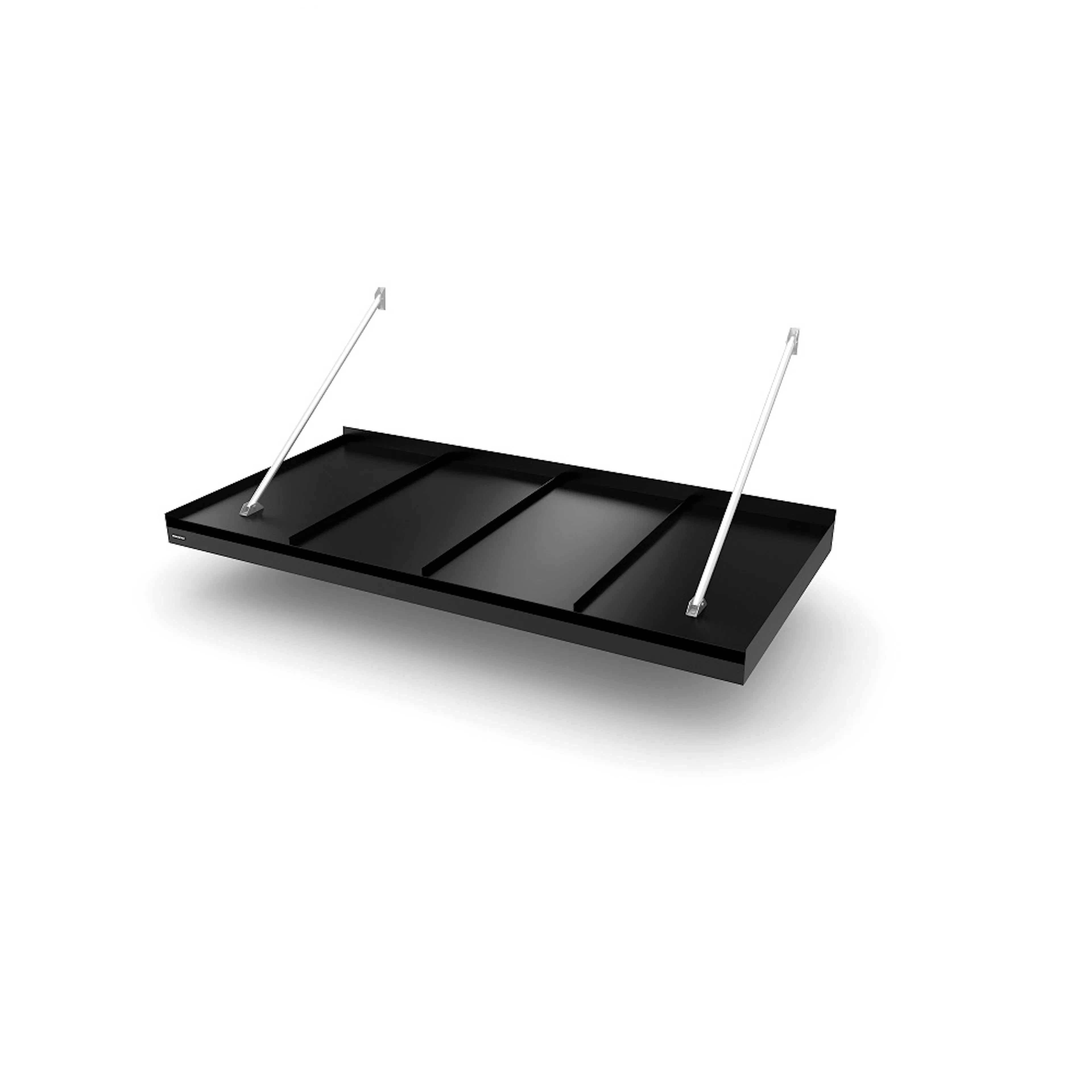Modern Flat Seamed B=2000 D=1155 Black (RAL:9011) 2000 mm Svart 2 Silver COB Led-Lampor, Djup: 1155 mm