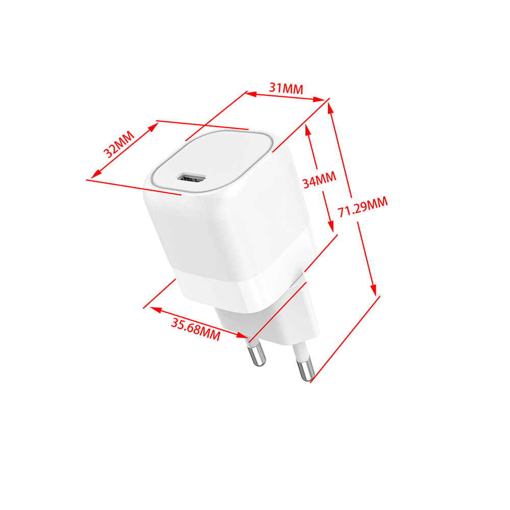 Laddare GEAR 220V 1xUSB-C Vit
