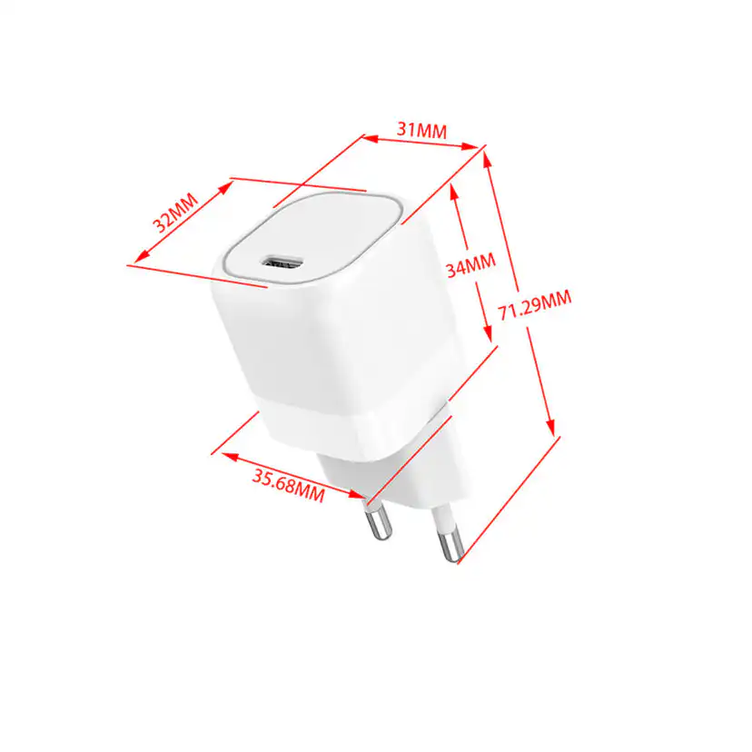 Laddare GEAR 220V 1xUSB-C Vit
