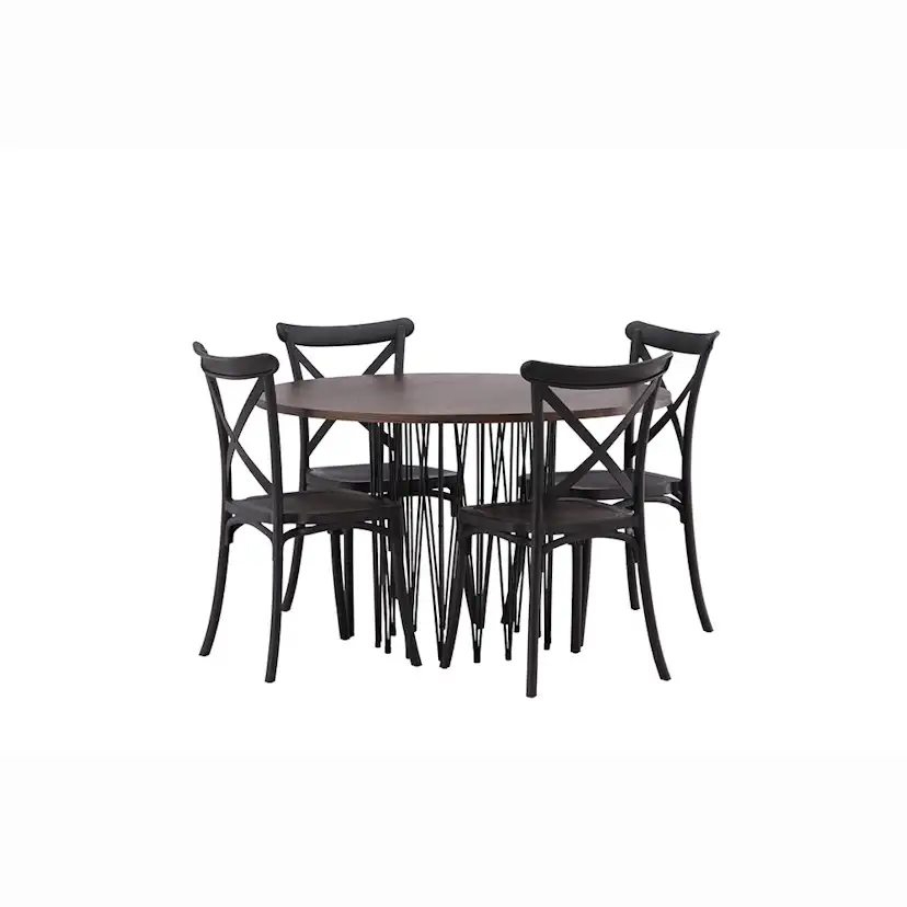 Matgrupp furniture/fashion Stone Rund med 4 Crosett Stolar