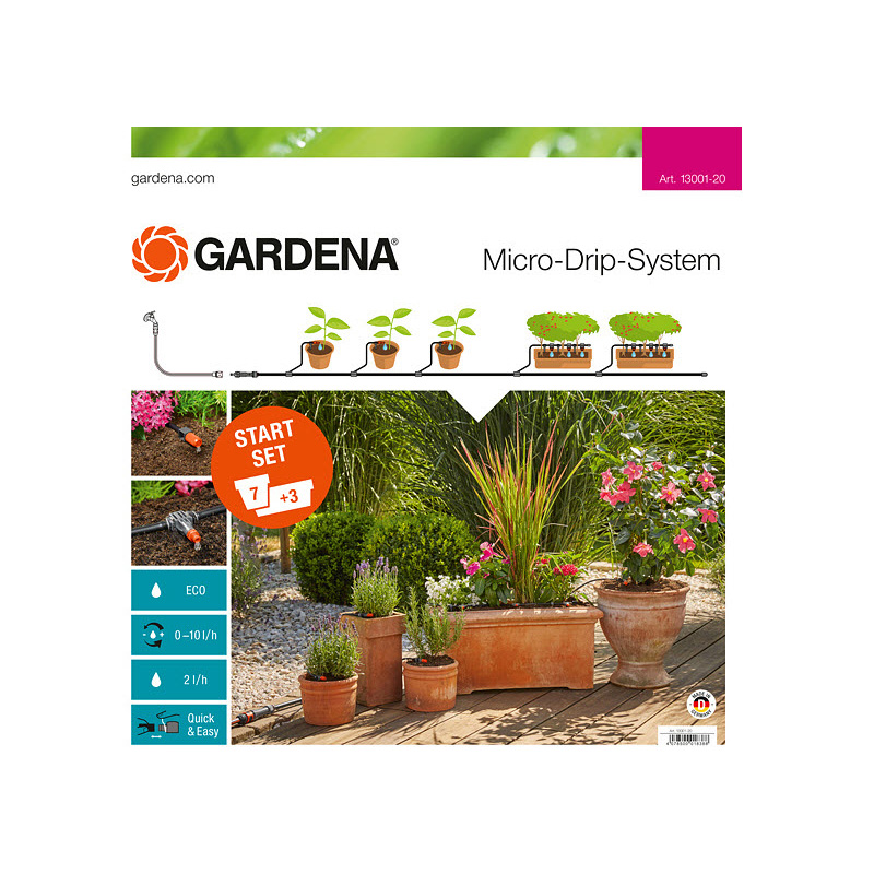 Bevattningsstartset Gardena Micro-Drip-System M för Terrass/Balkong utan Timer 2022