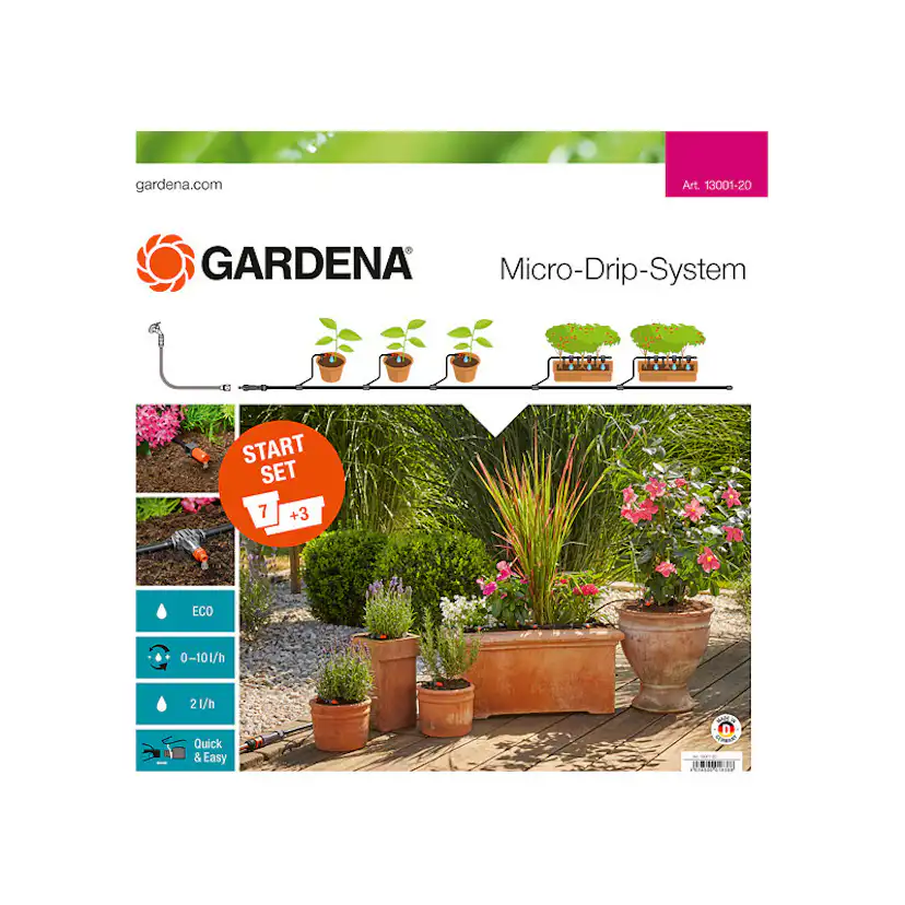 Bevattningsstartset Gardena Micro-Drip-System M för Terrass/Balkong utan Timer 2022