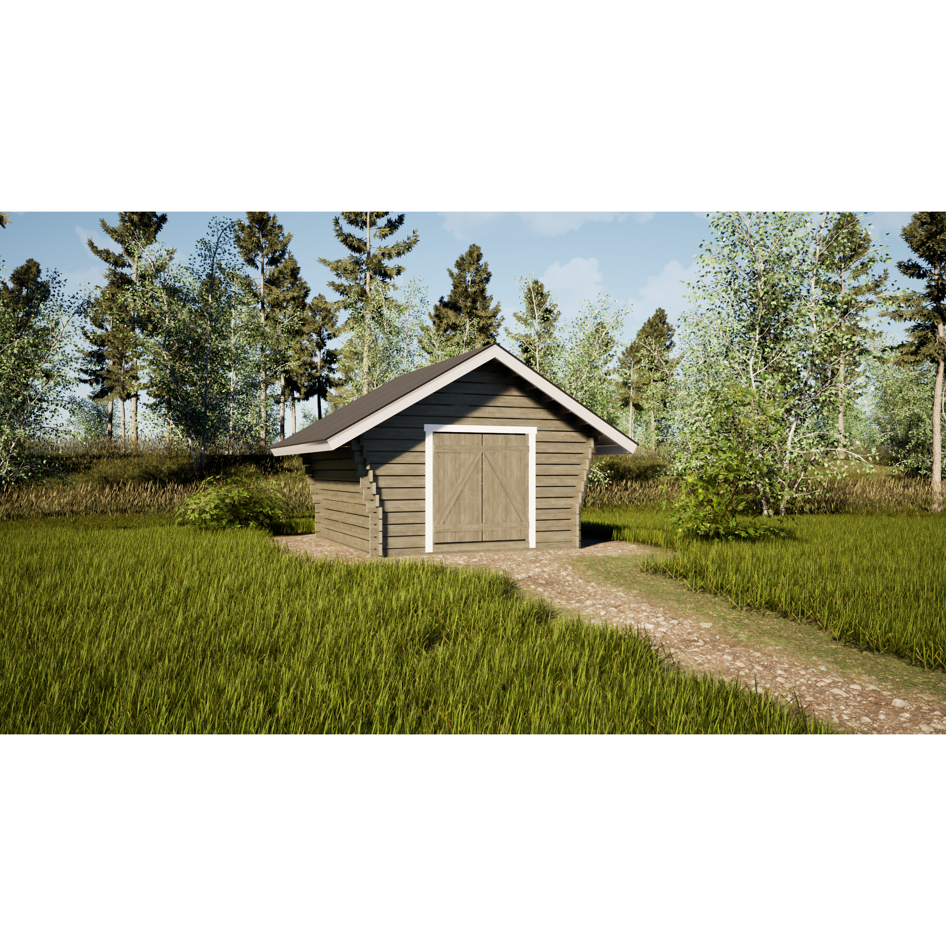 Timmerlada LP Garden Kymppi med spaltvägg 10 m²