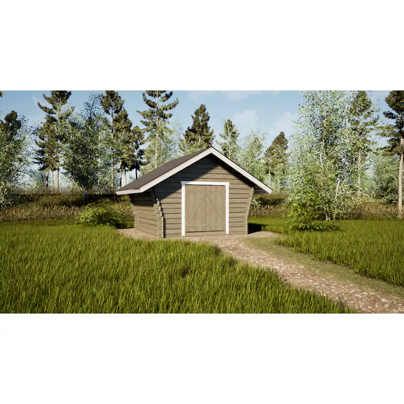 Timmerlada LP Garden Kymppi med spaltvägg 10 m²
