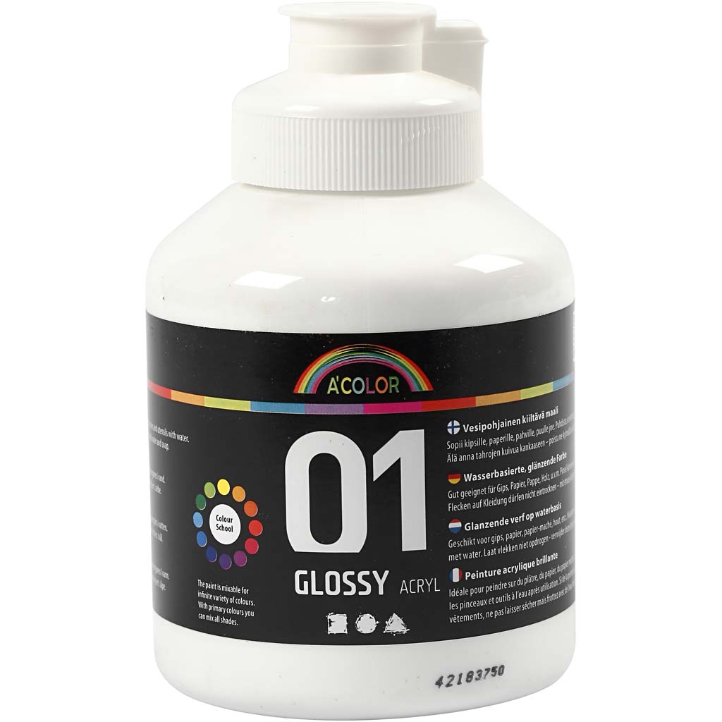 Akrylfärg Creativ Company A-color Nr 01 Blank 500 ml/1 Flaska