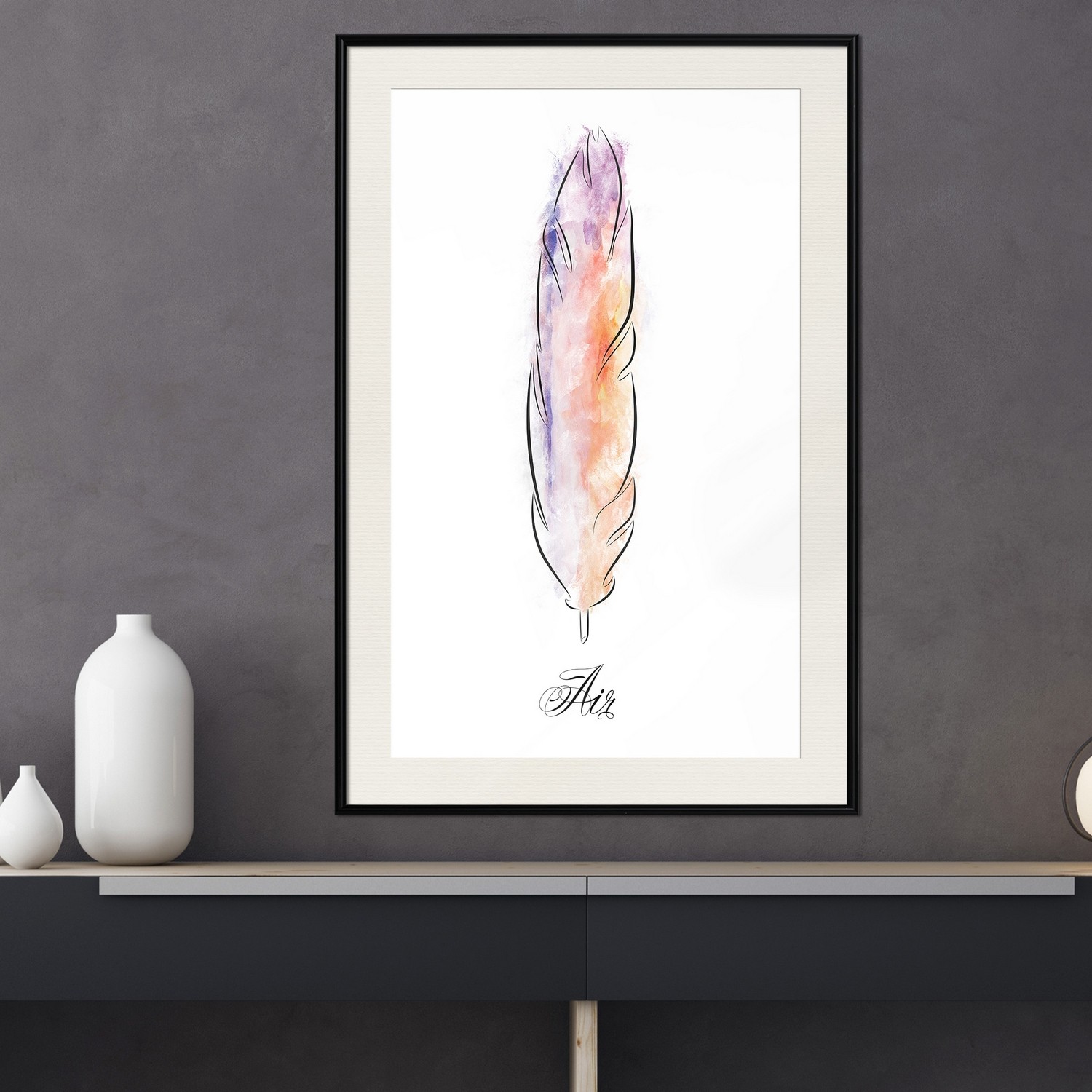 Poster Artgeist Affisch Colourful Feather