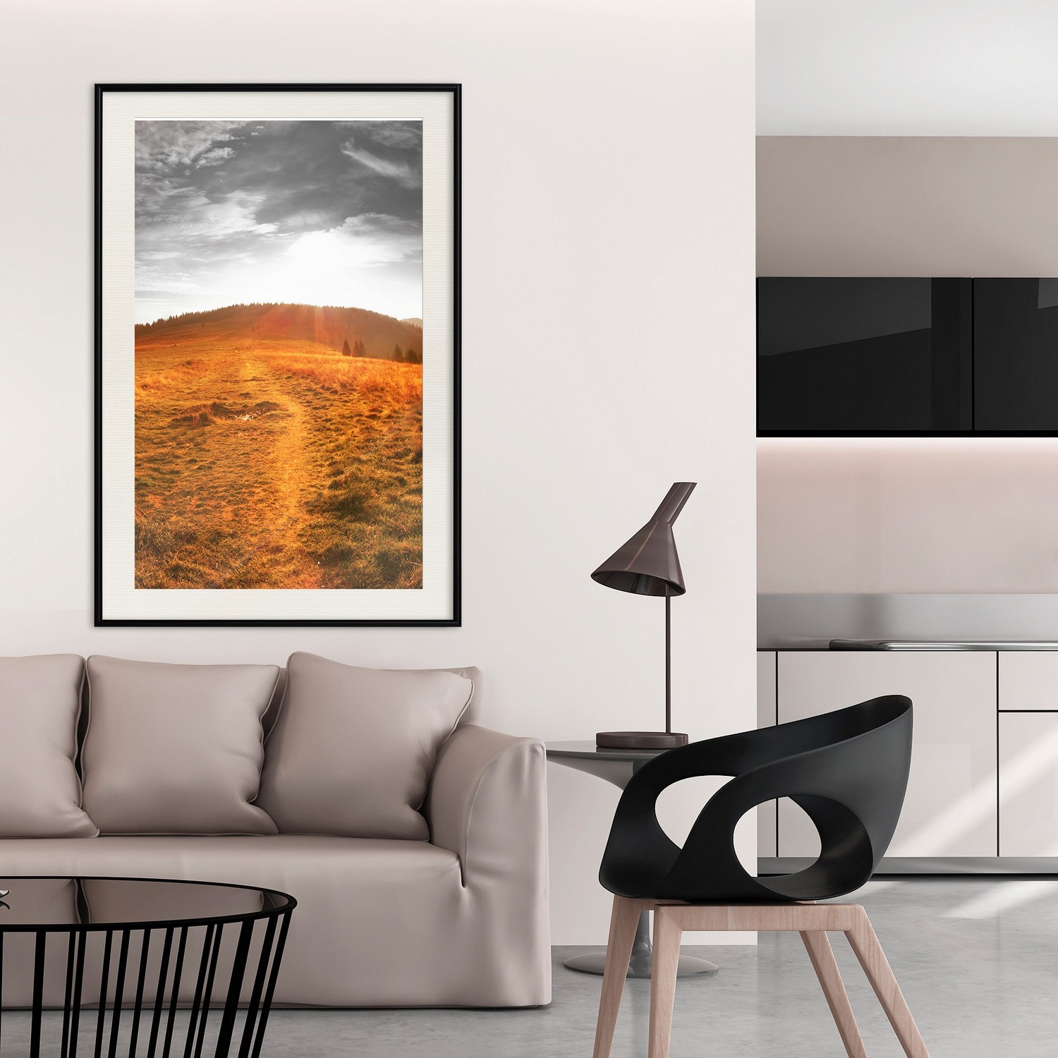 Affisch - Idyll [Poster] 40x60 Svart ram med passepartout, 40x60 cm