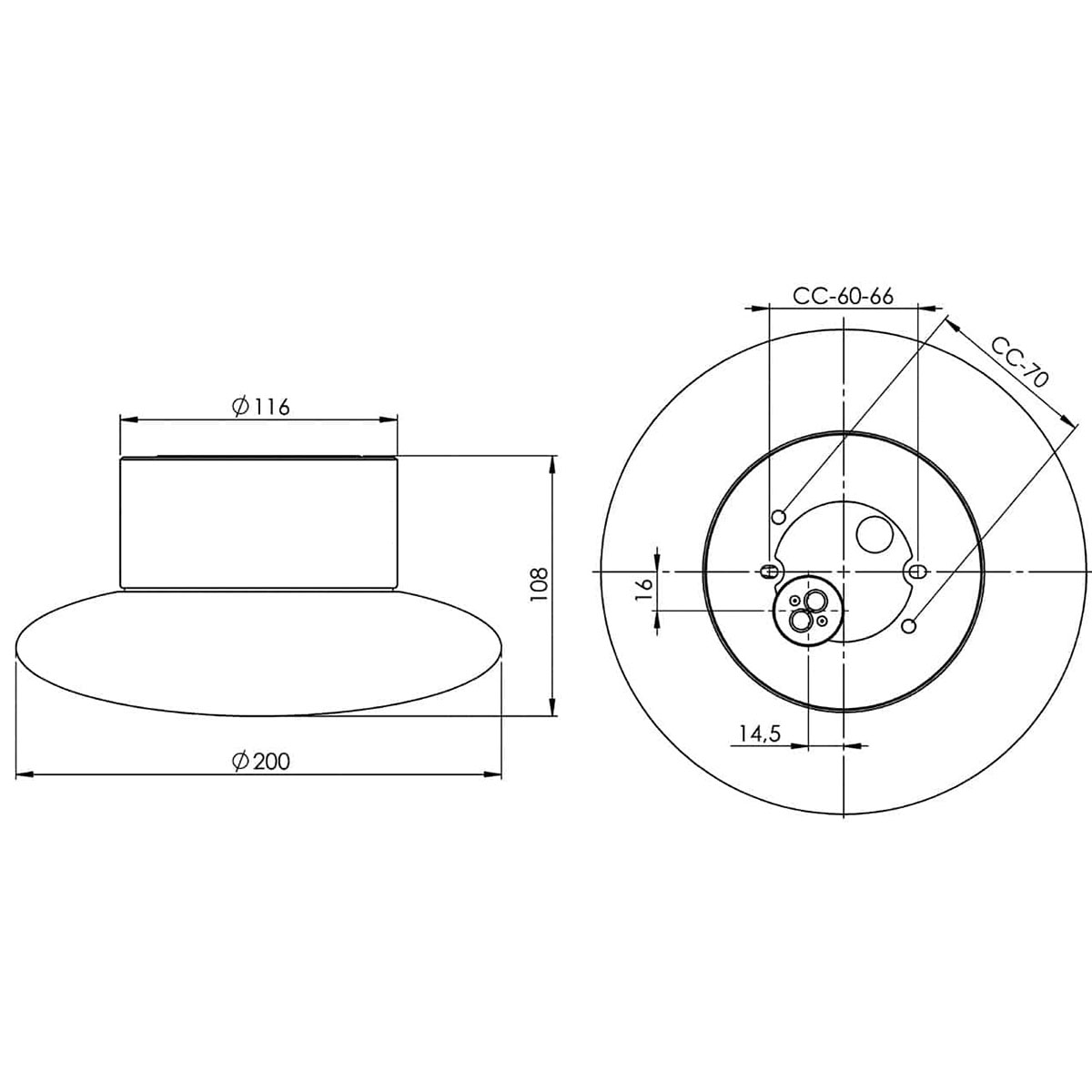 Vägg-/Taklampa Ifö Electric Aton Cairo Klar IP54 Gx53