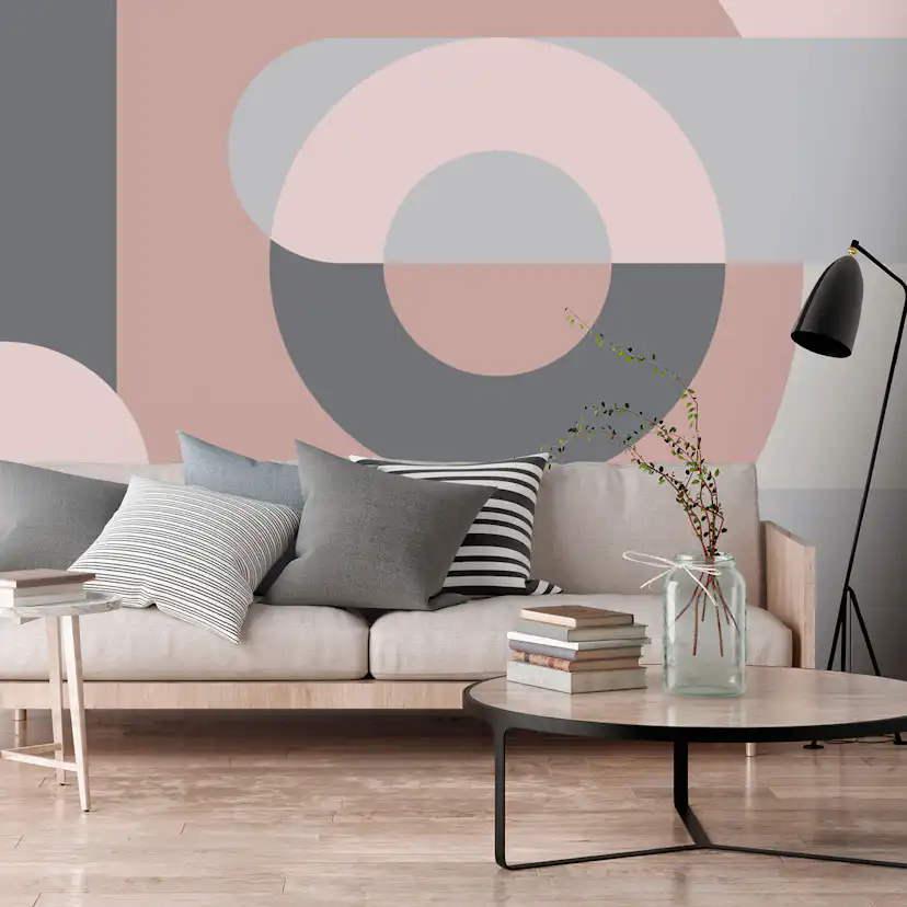 Fototapet Arkiio Geometric Wreath Rosa