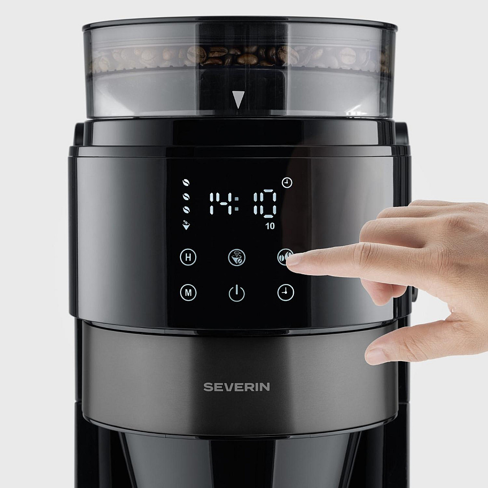 Kaffebryggare med kvarn Severin Dark Inox KA 4830
