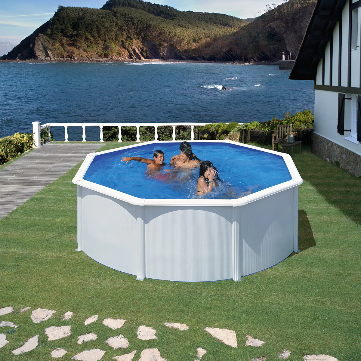 Stålväggspool Planet Pool Classic Ø 350 Pool Ovanmark & Nedgrävd Inkl Sandfilter