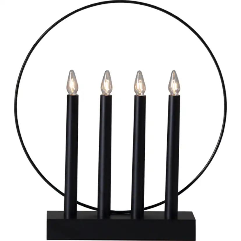 Adventsljusstake Star Trading Glossy Svart