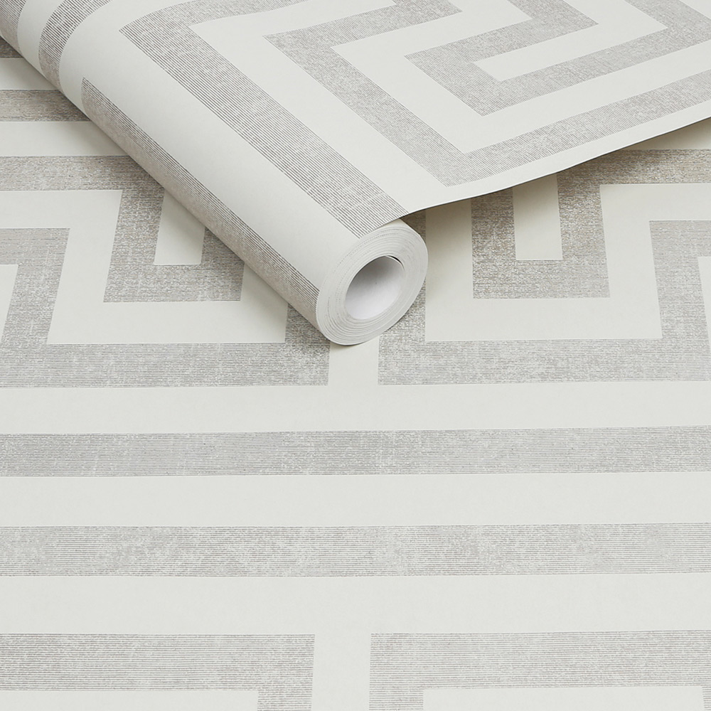 Tapet NEXT Metallic Greek Key Neutral
