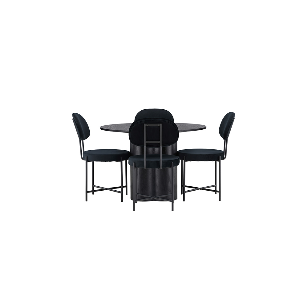 Matgrupp Venture Home Olivia Ø110 cm med 4 st Stella stolar